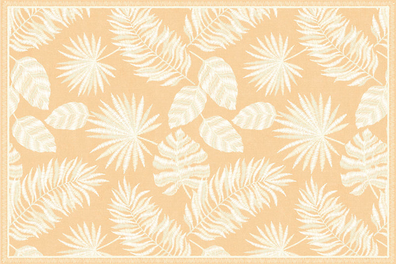 Lot de 4 sets de table en vinyle / Motif de feuilles tropicales