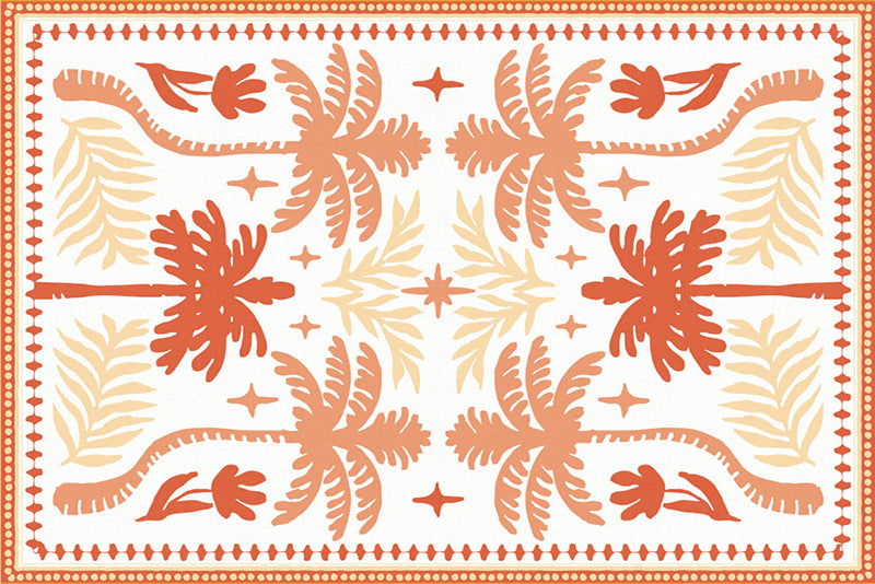Lot de 4 sets de table en vinyle / Motif tropical