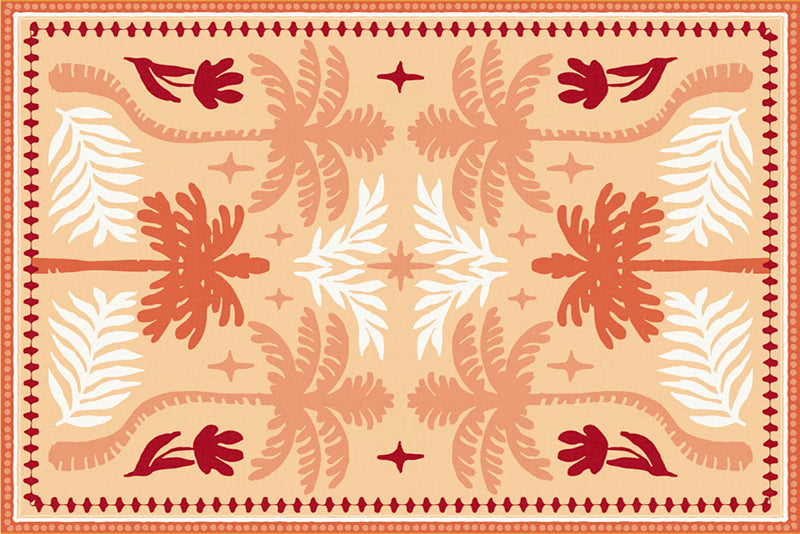 Lot de 4 sets de table en vinyle / Motif tropical