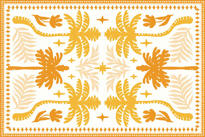 Lot de 4 sets de table en vinyle / Motif tropical