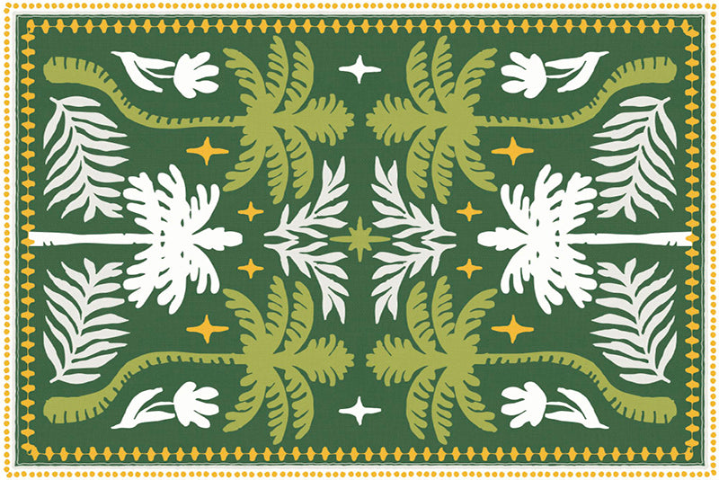 Lot de 4 sets de table en vinyle / Motif tropical