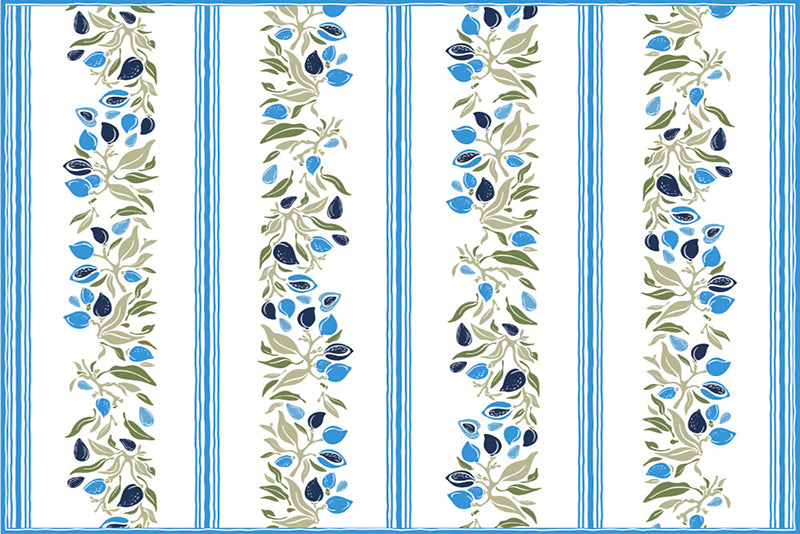Lot de 4 sets de table en vinyle / Motif floral et feuilles