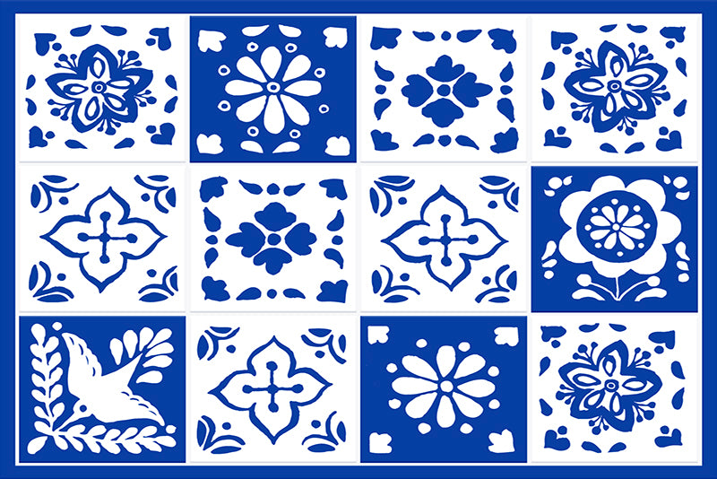 Lot de 4 sets de table en vinyle / Motifs floraux et géométriques