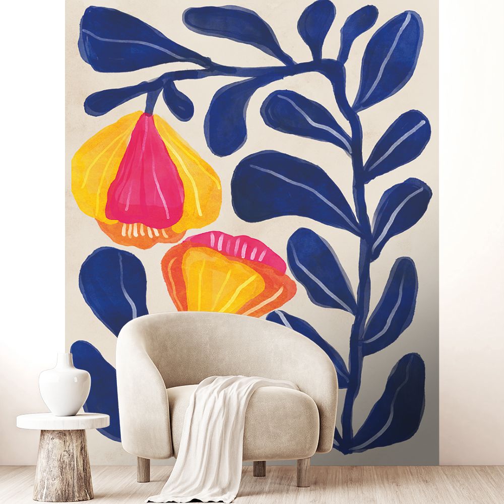 Papier peint "Motifs floraux éclatants"