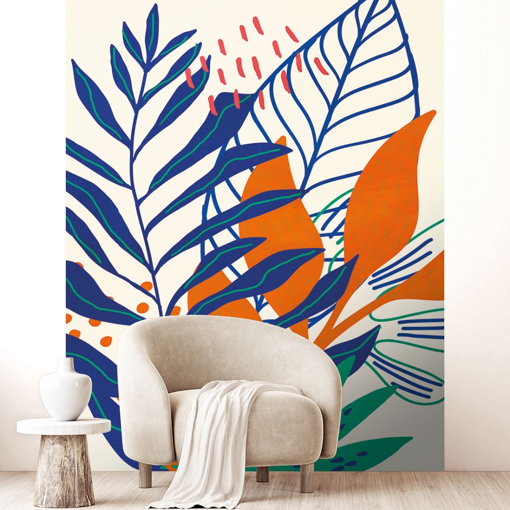 Papier peint "Feuillage coloré vibrant"