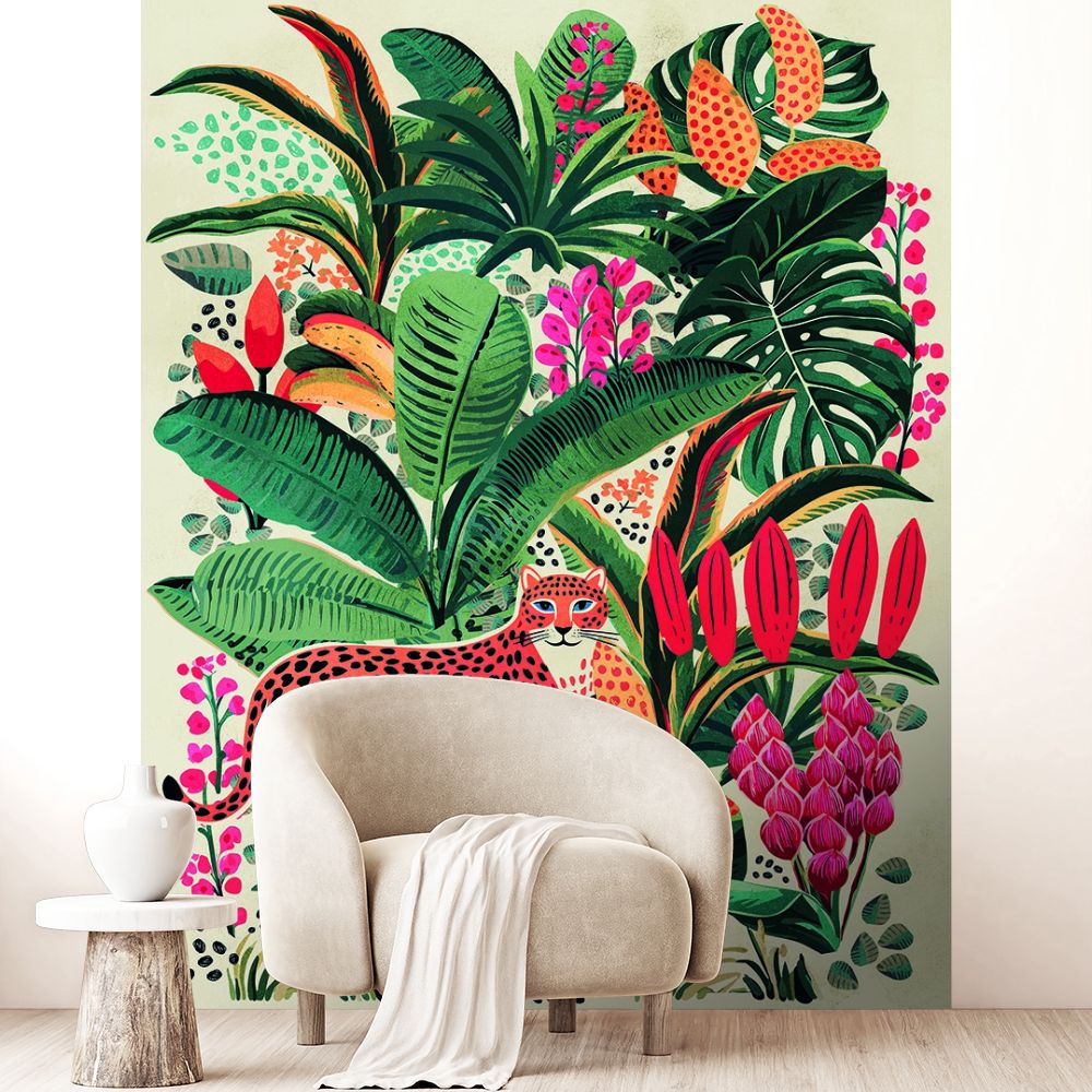 Papier peint "Motifs sauvages exotiques"