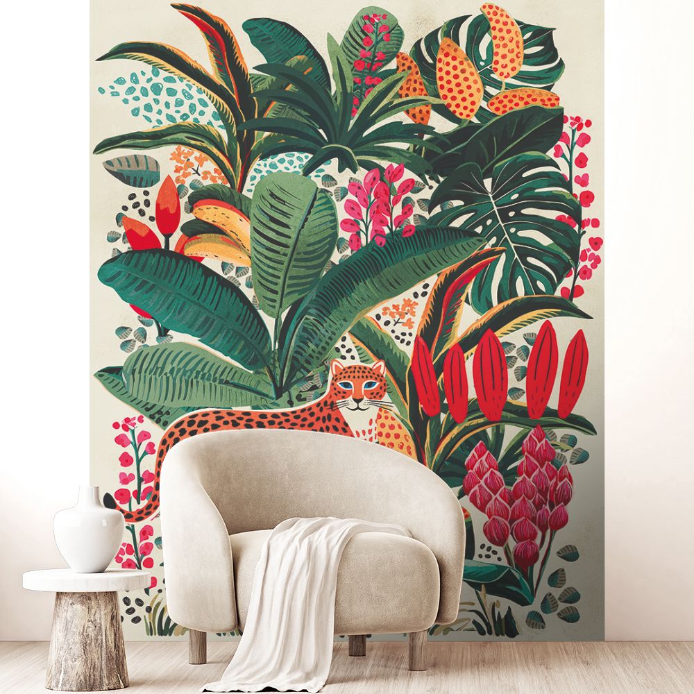 Papier peint "Motifs sauvages exotiques"
