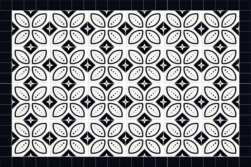Lot de 4 sets de table en vinyle / Motif géométrique floral