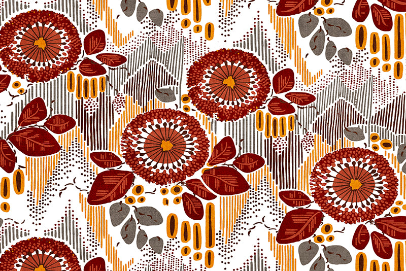 Lot de 4 sets de table en vinyle / Motif floral abstrait