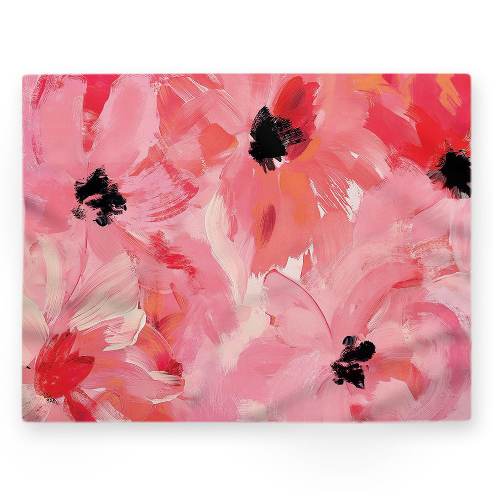 Nappe fleurs – Rose – 140×220 cm