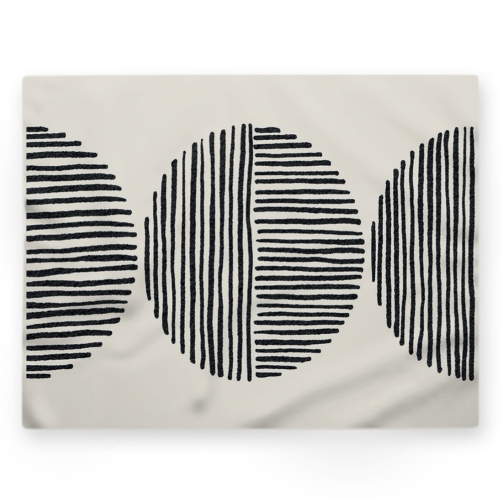 Nappe motifs géométriques – Noir – 140×220 cm