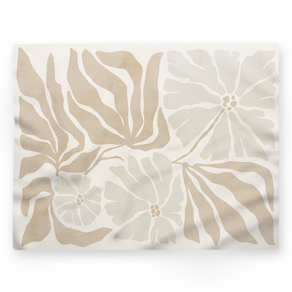 Nappe fleurs – Beige – 140×220 cm