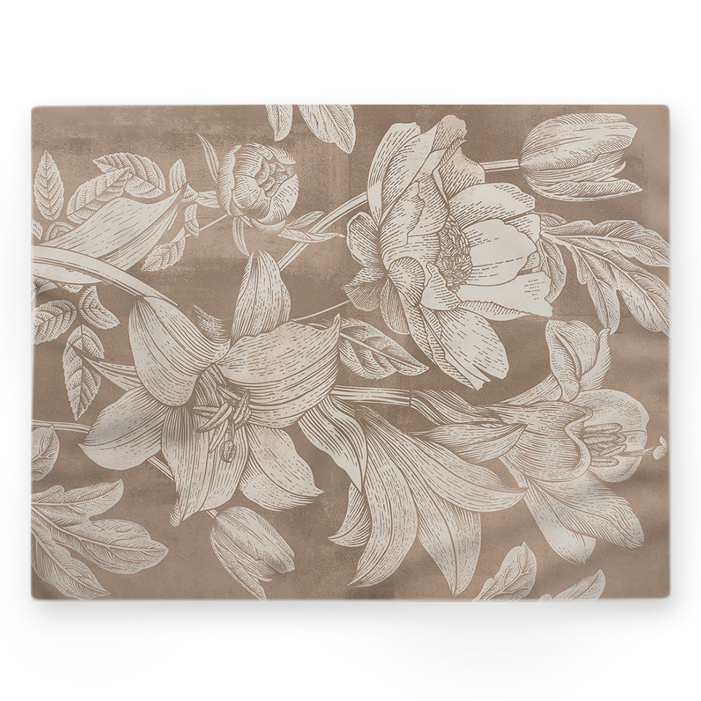 Nappe fleurs – Marron – 140×220 cm