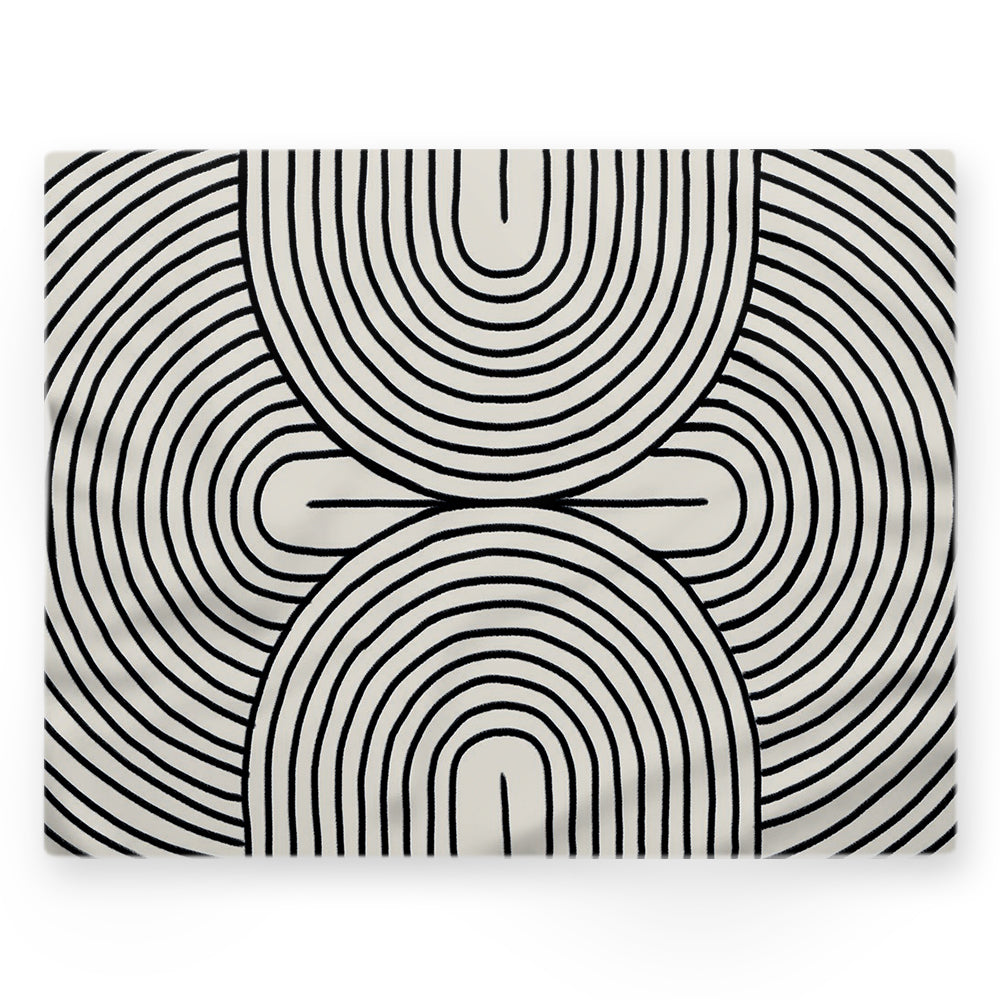 Nappe motifs géométriques – Noir – 140×220 cm