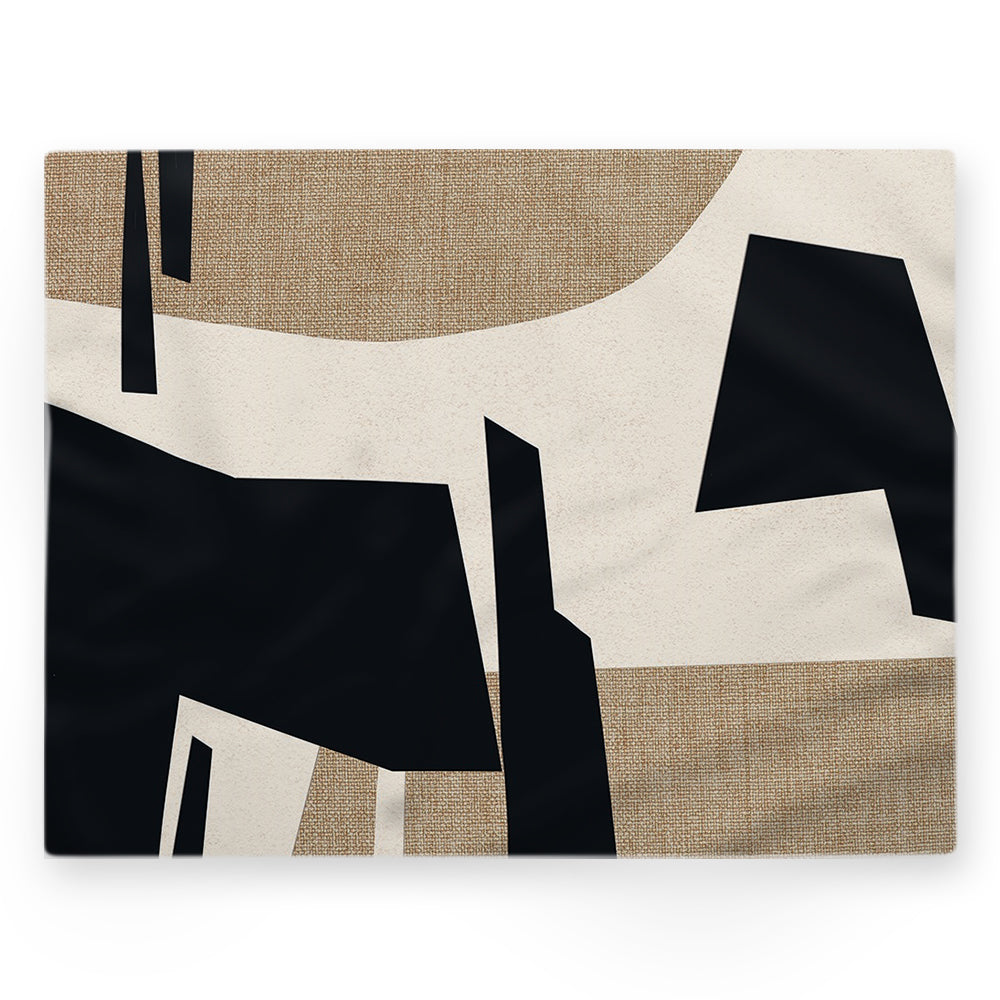 Nappe formes géométriques – Noir – 140×220 cm