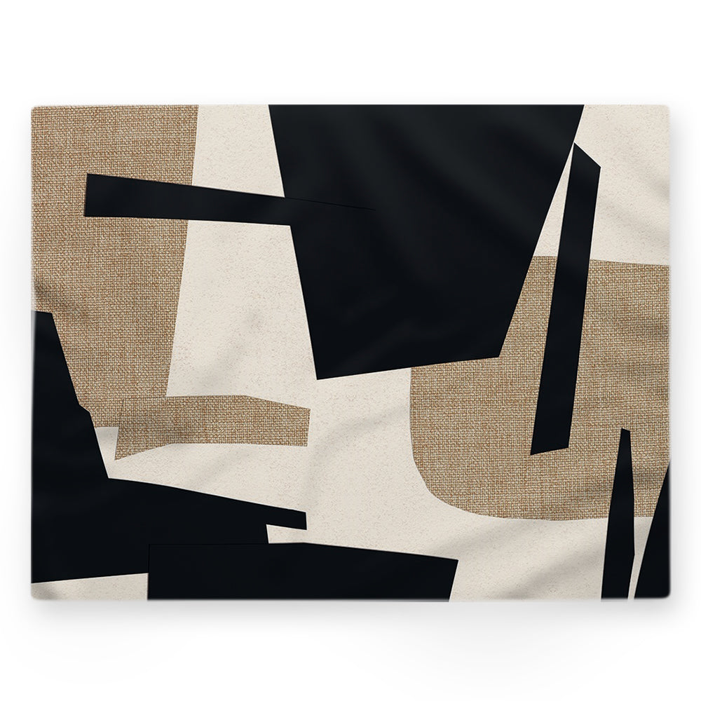 Nappe formes geometriques – Noir – 140×220 cm