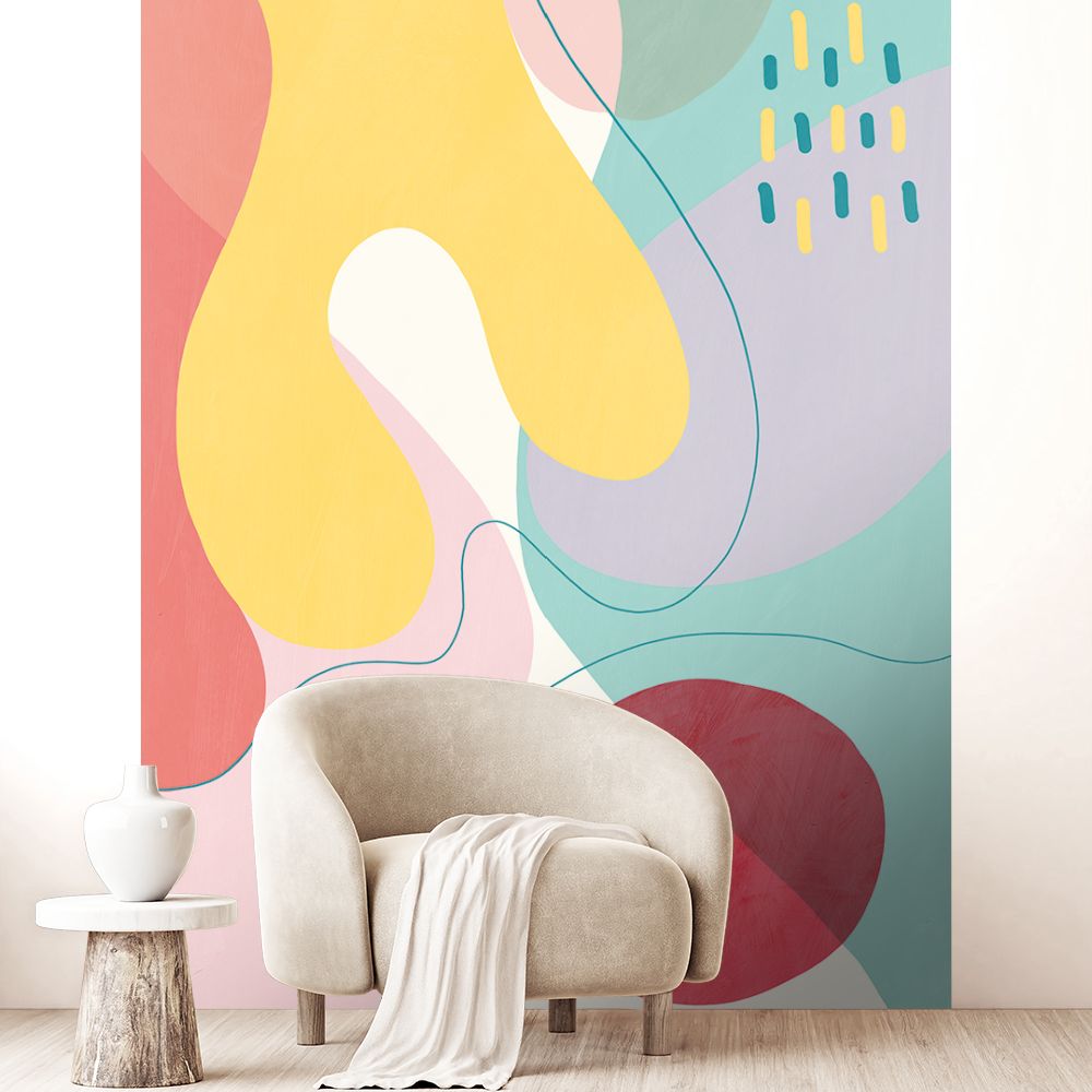 Papier peint "Formes géométriques colorées"