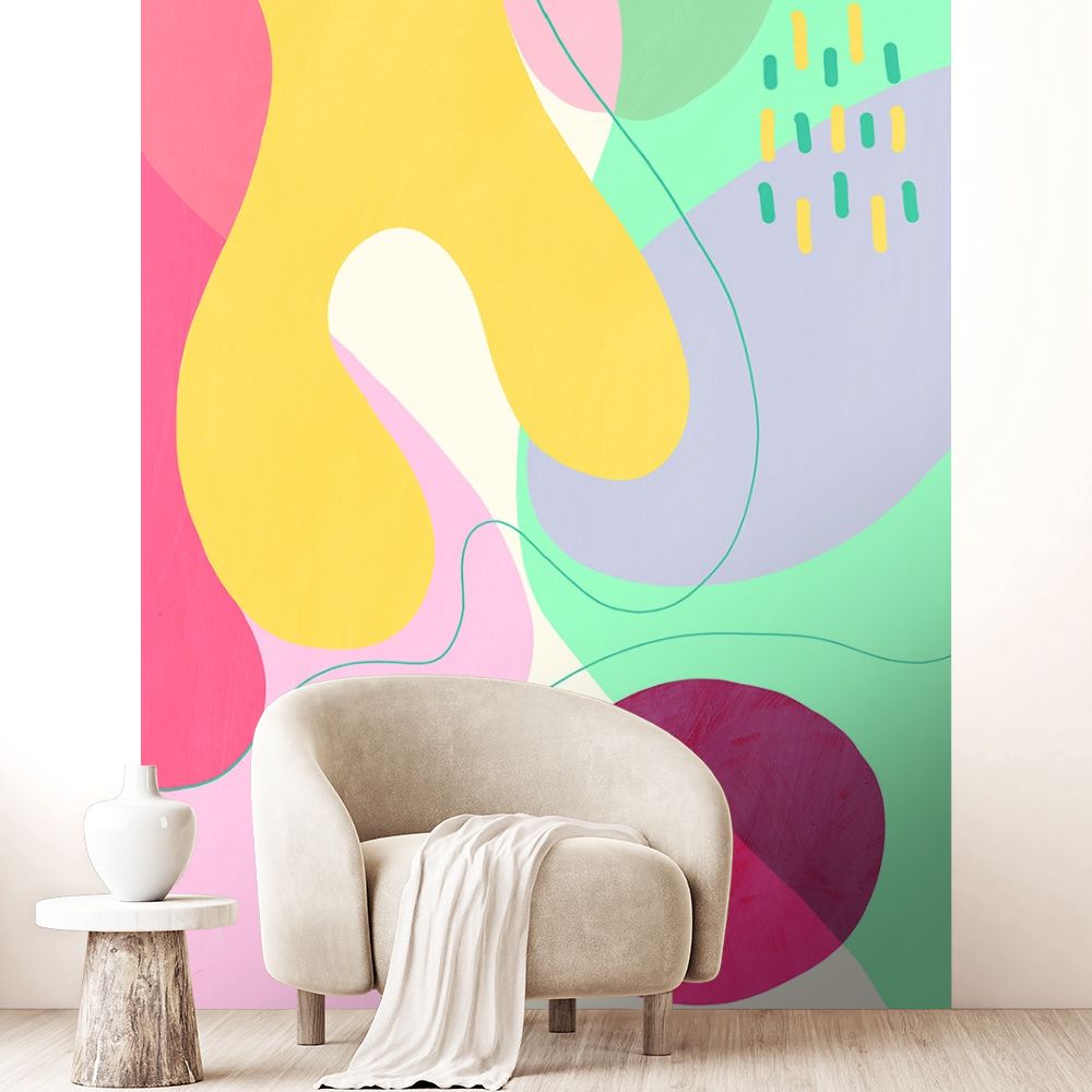 Papier peint "Formes géométriques colorées"
