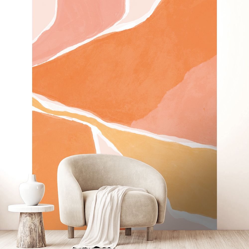 Papier peint "Vagues colorées douces"