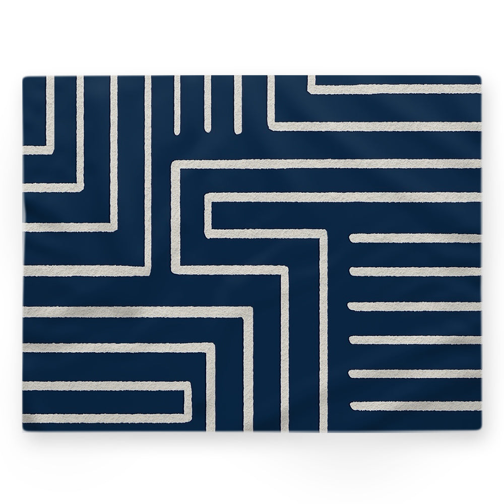 Nappe motif géométrique – Bleu – 140×220 cm