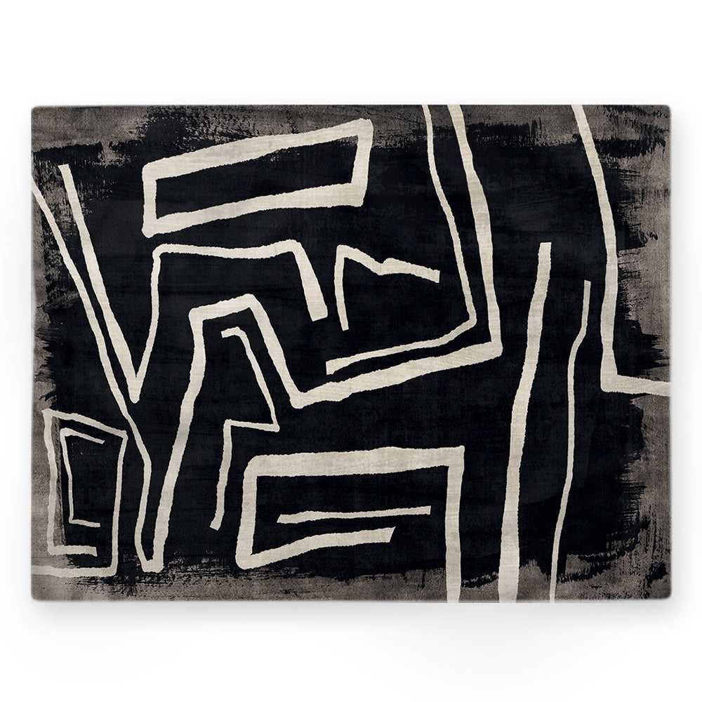 Nappe formes géométriques – Noir – 140×220 cm
