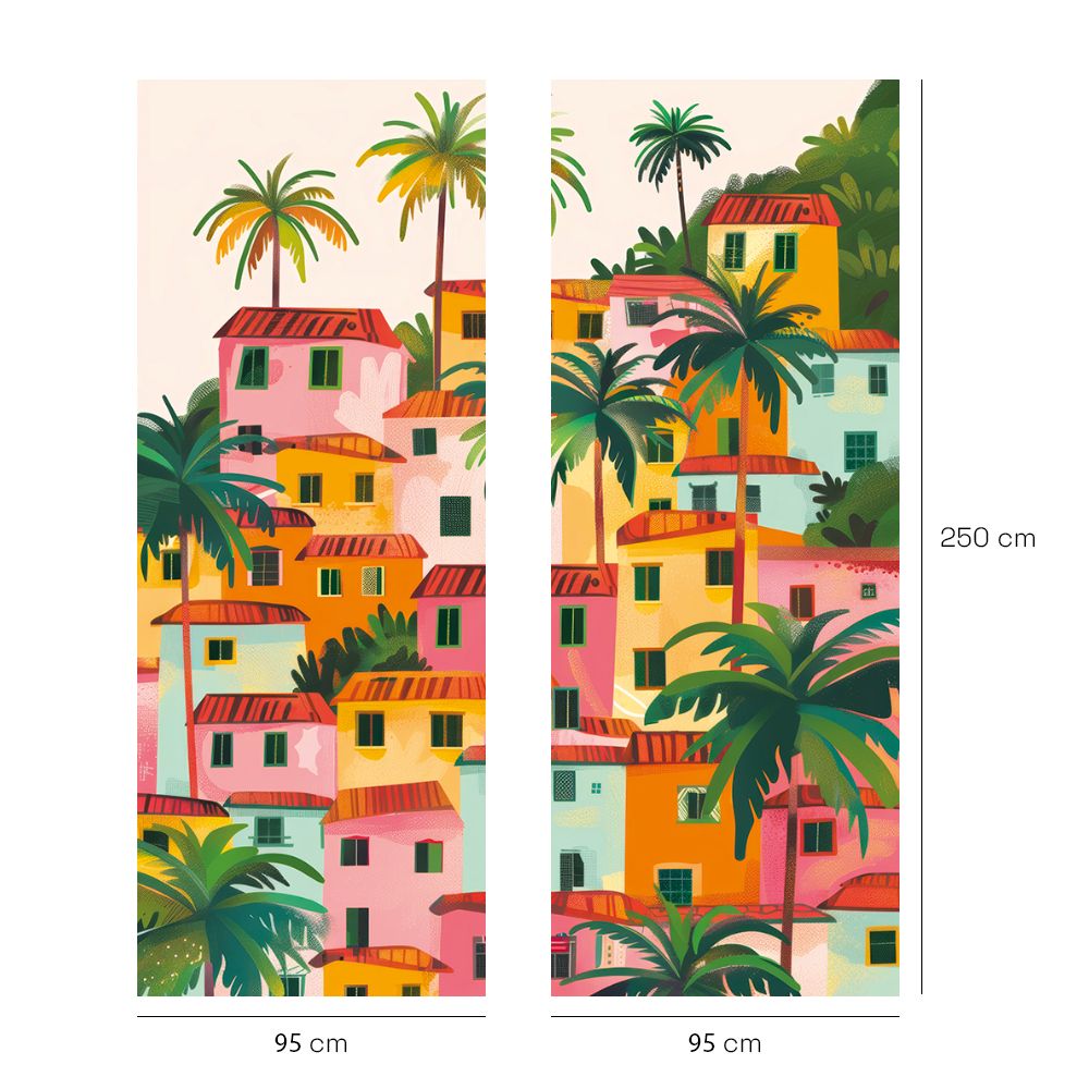 Papier peint "Paysages tropicaux colorés"