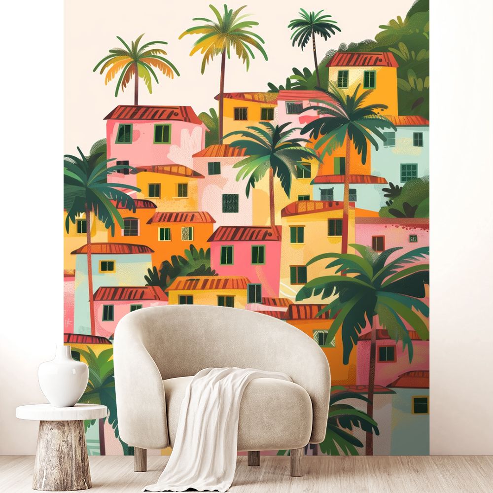 Papier peint "Charmant village tropical"