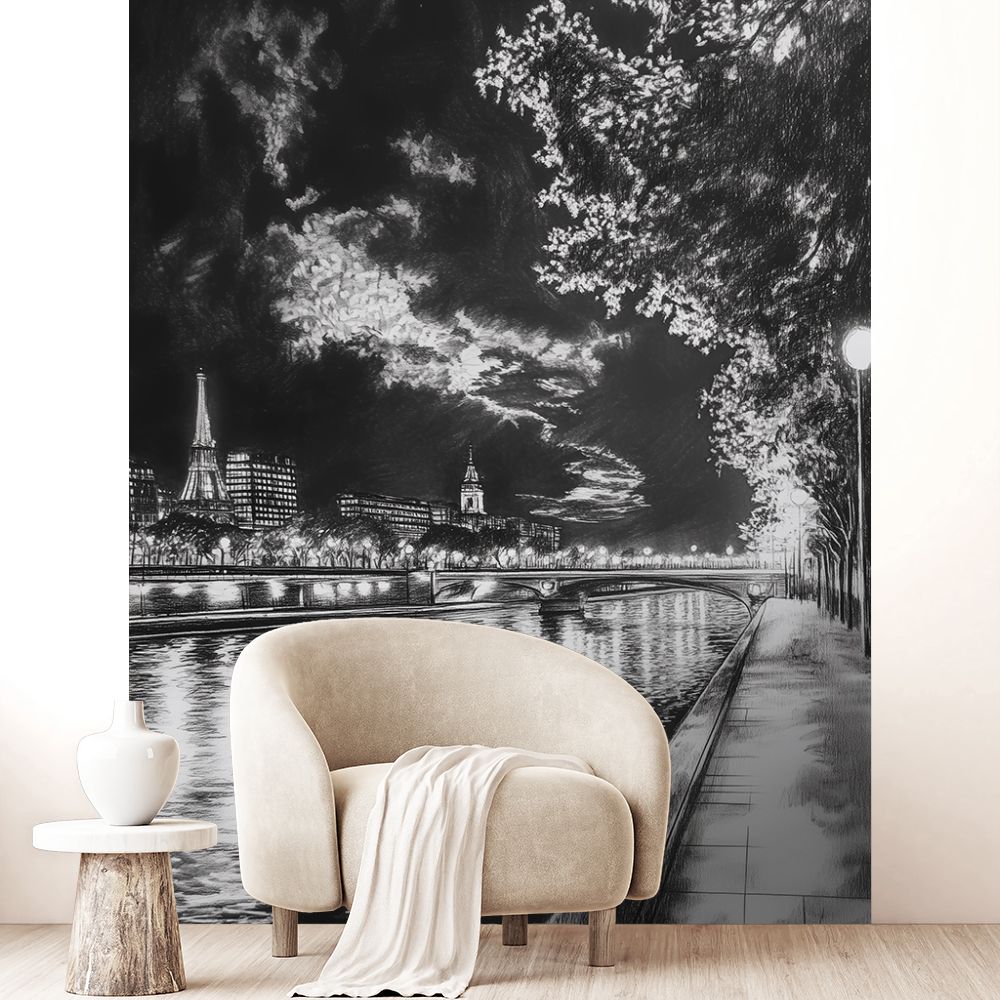 Papier peint "Scène nocturne urbaine"