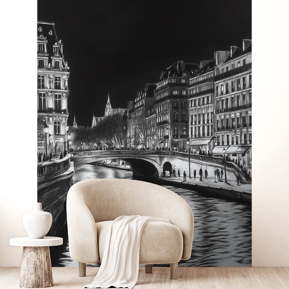 Papier peint "Scène urbaine nocturne"