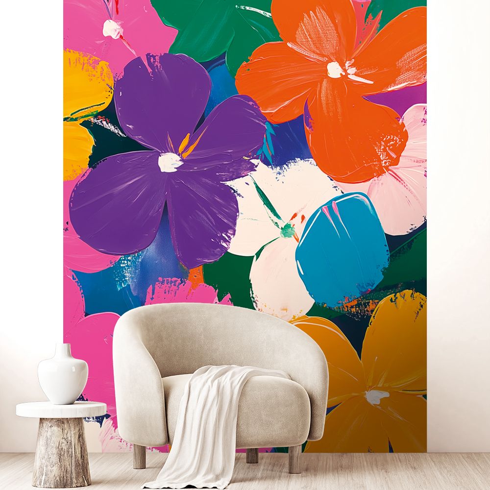 Papier peint "Fleurs vivantes"
