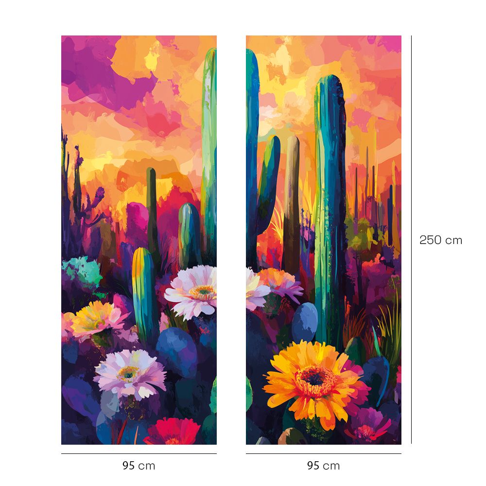 Papier peint "Paysage fleuri vibrant"