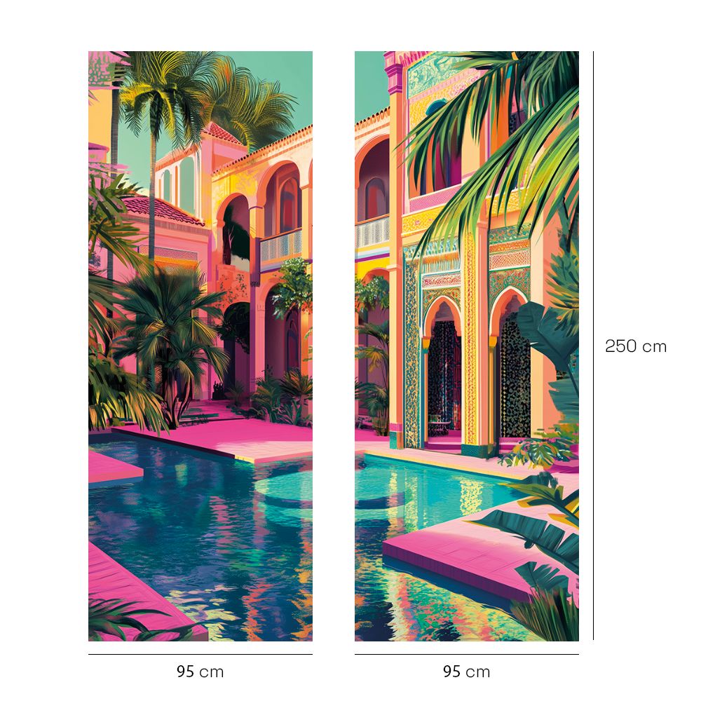 Papier peint "Scène exotique vibrante"