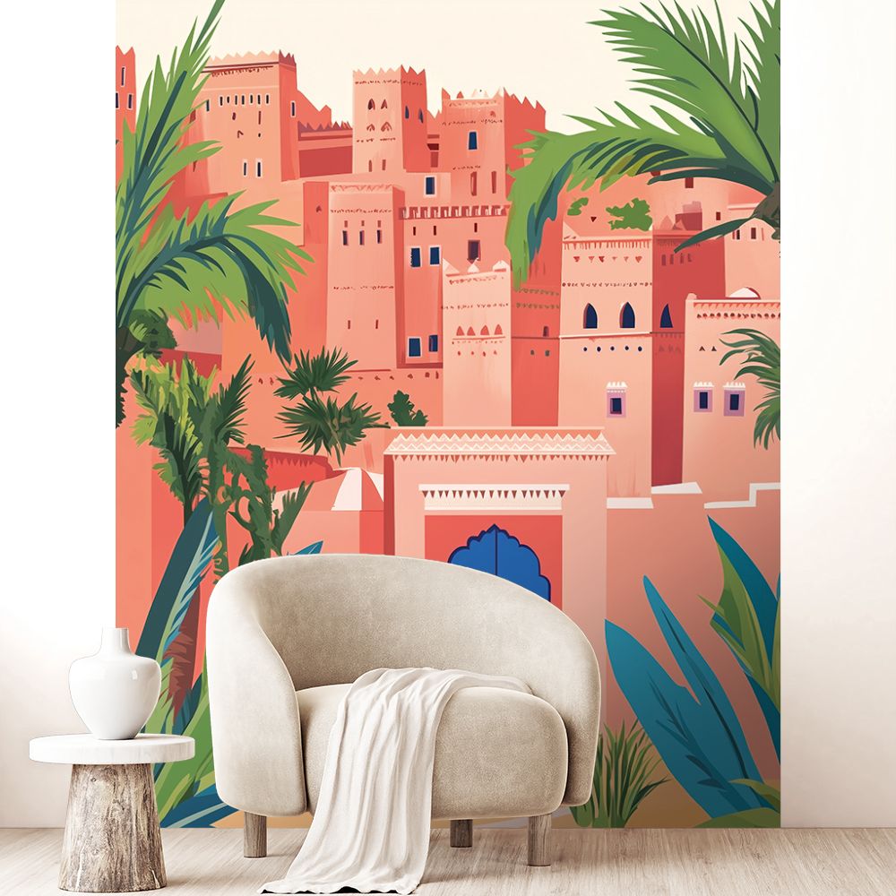 Papier peint "Paysage exotique vibrant"
