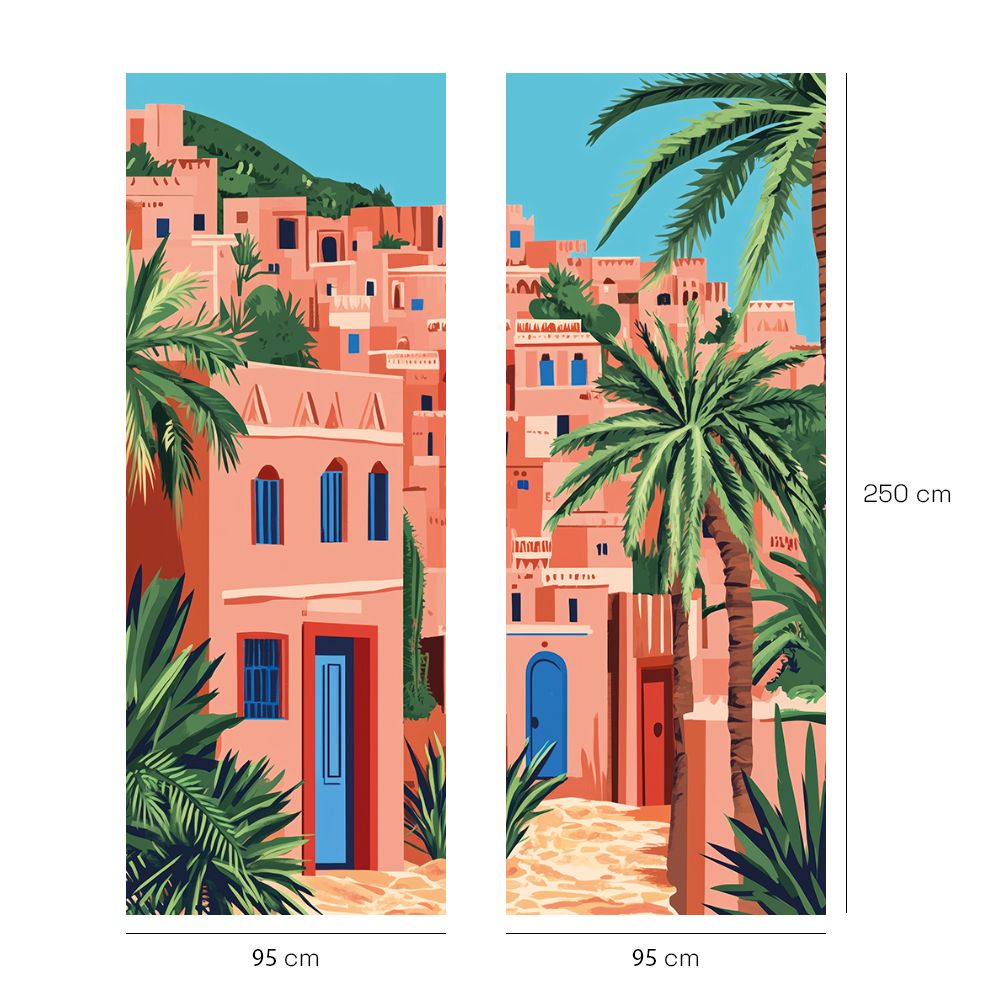 Papier peint "Scène exotique vibrante"