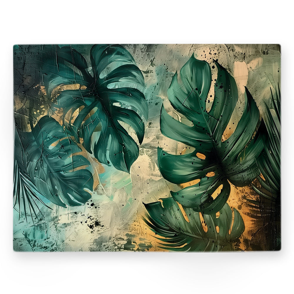 Nappe feuilles tropicales – Vert – 140×220 cm