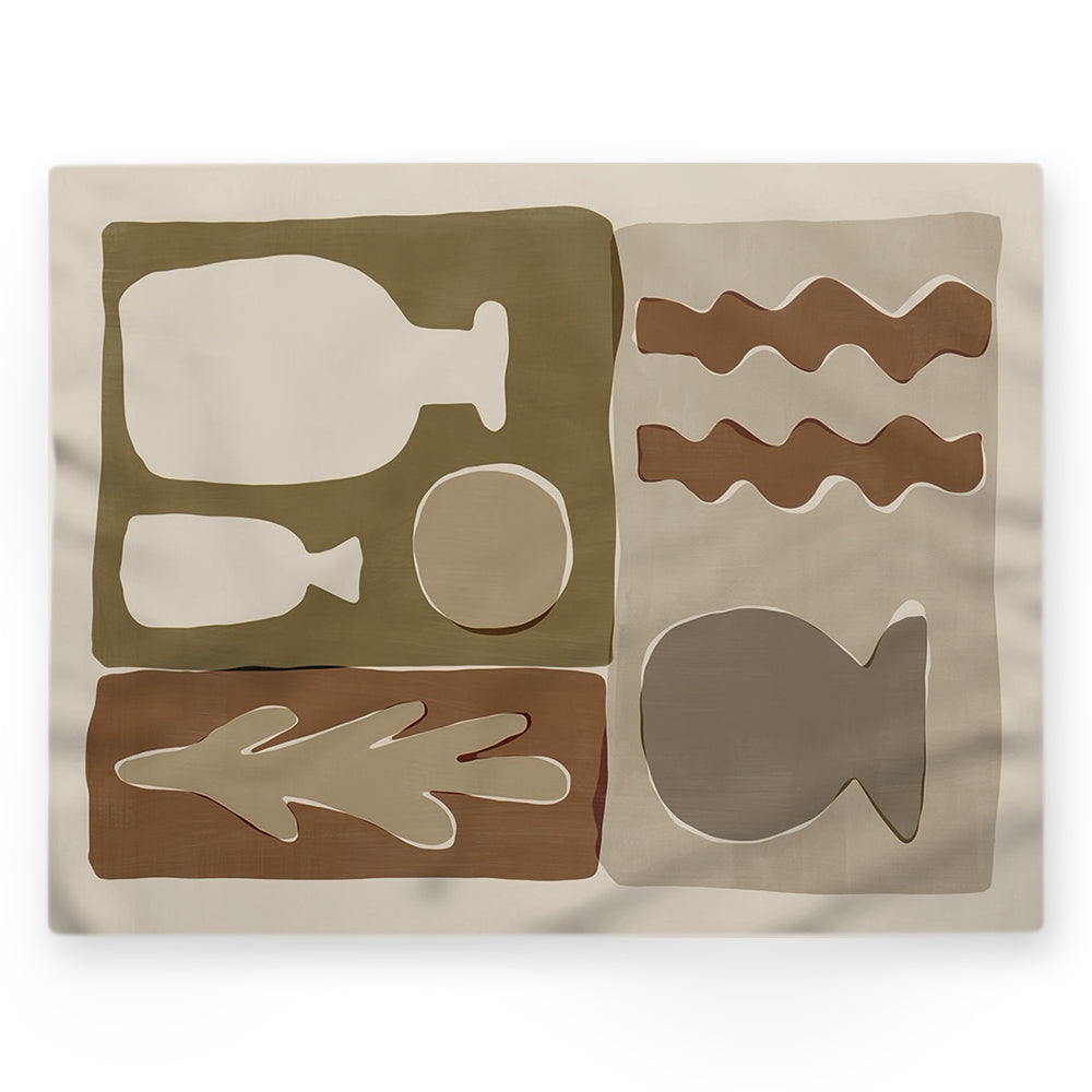 Nappe formes géométriques – Marron – 140×220 cm