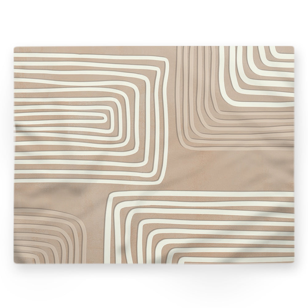 Nappe motifs géométriques – Beige – 140×220 cm