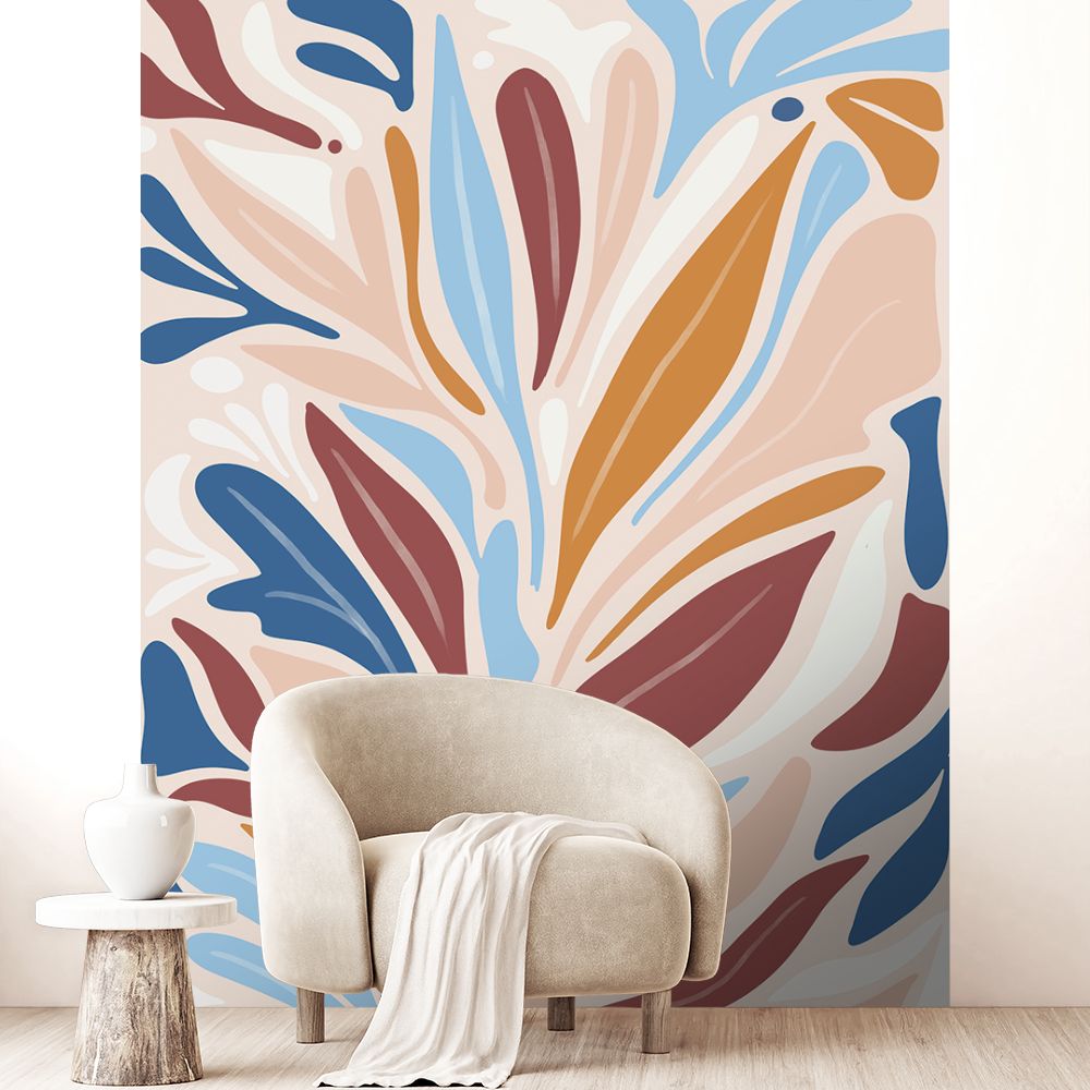 Papier peint "Feuilles colorées vives"