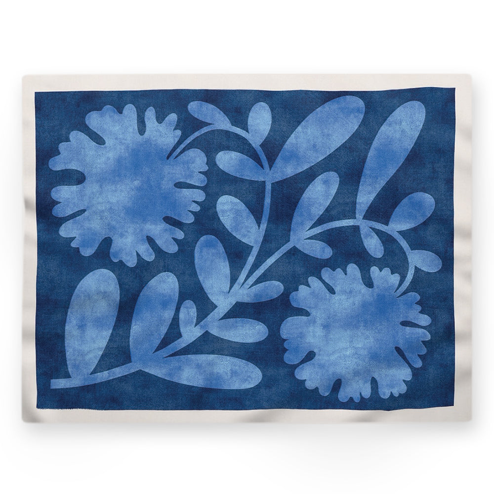 Nappe fleurs – Bleu – 140×220 cm