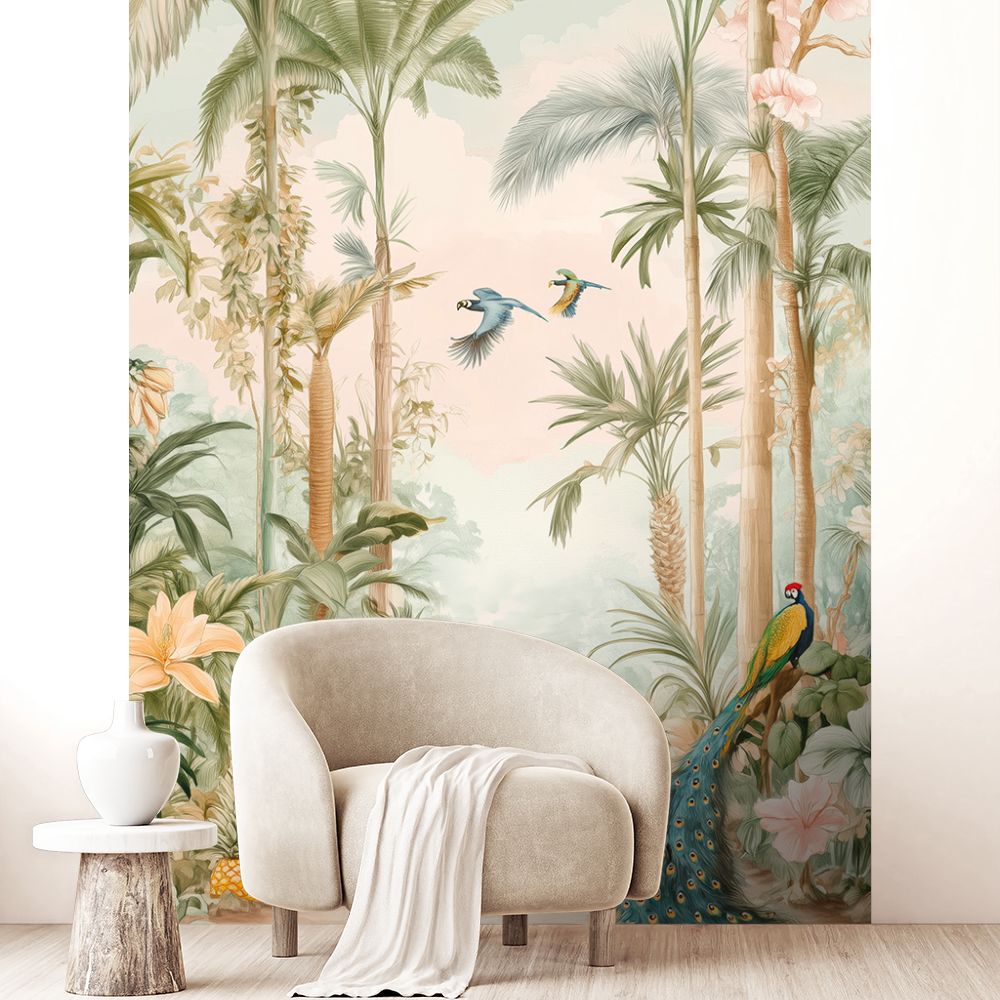 Papier peint "Paysage exotique luxuriant"