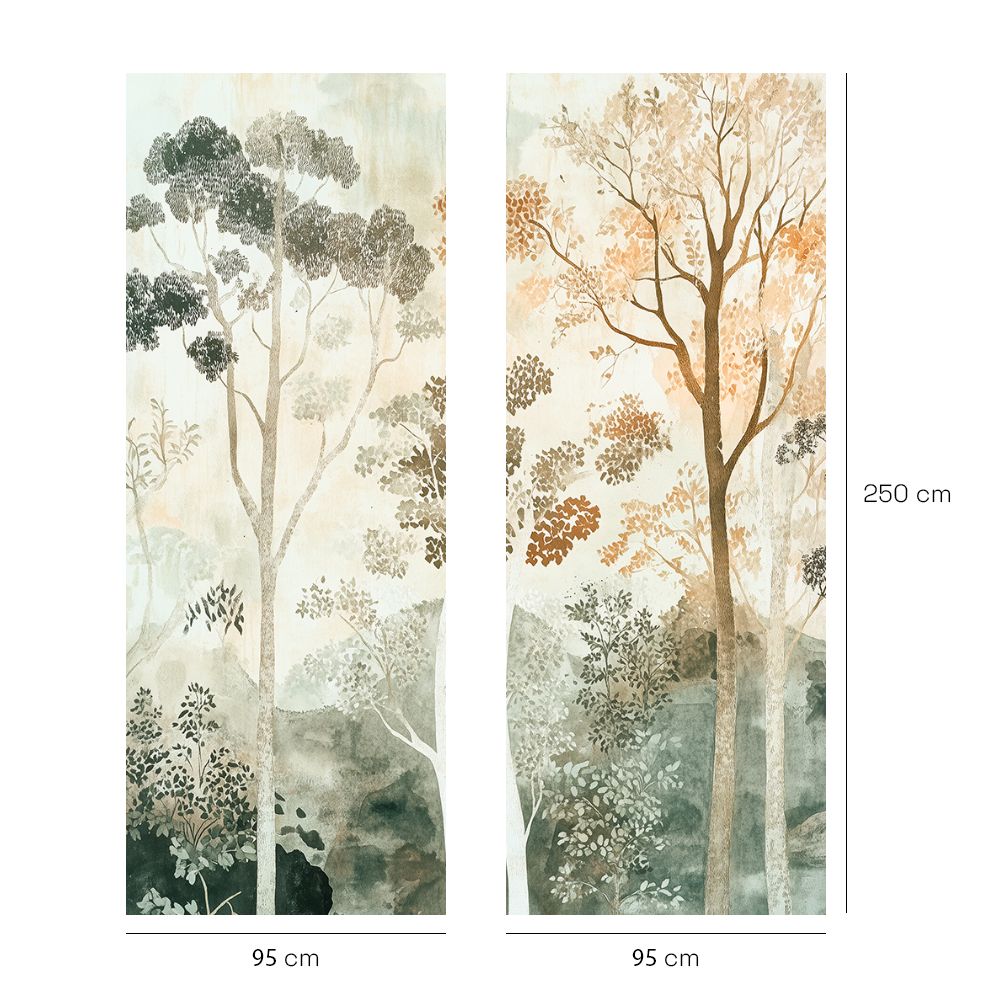 Papier peint "Arbres élégants"