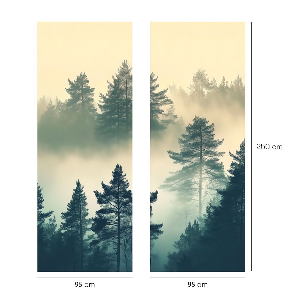 Papier peint "Brume forestière relaxante"