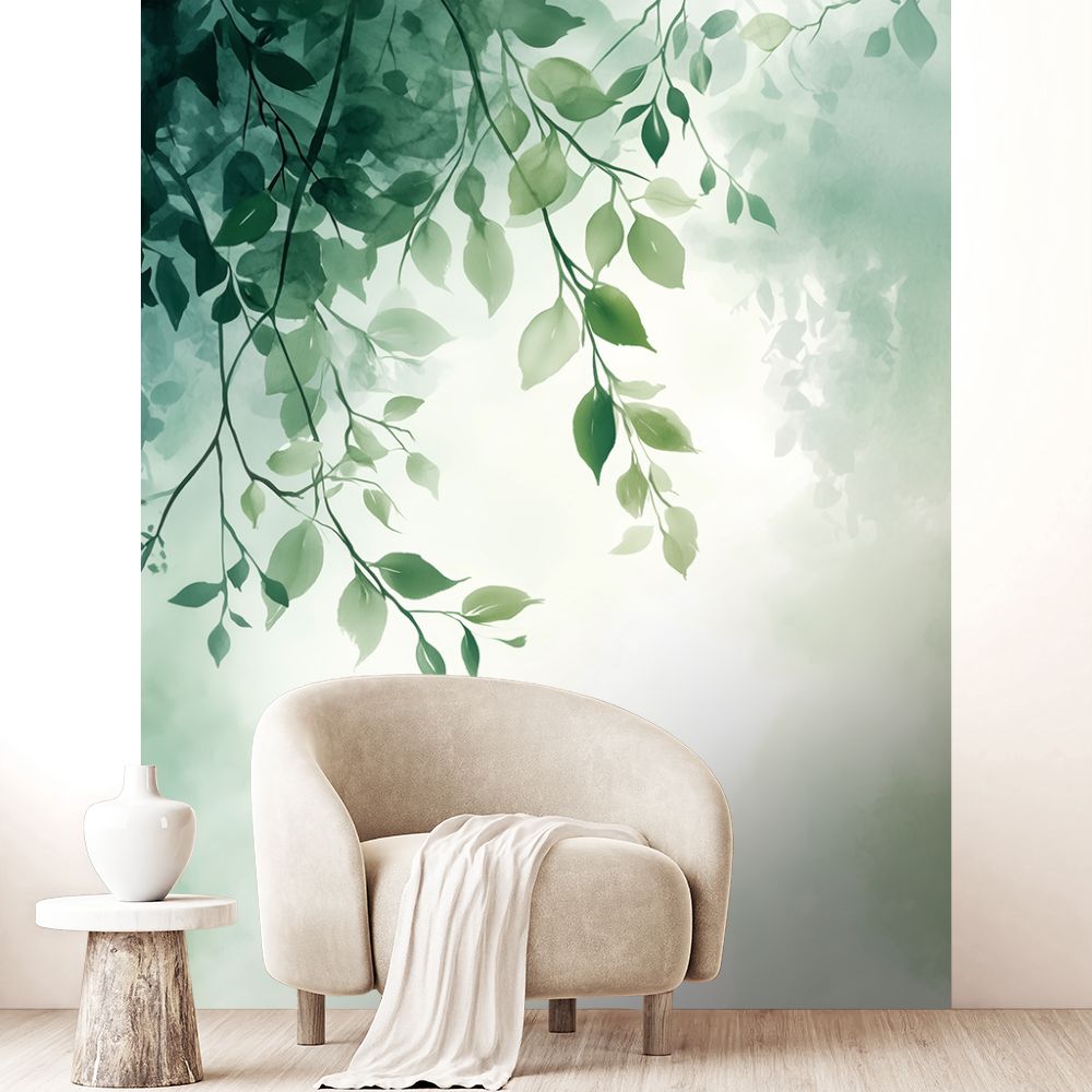 Papier peint "Branches et feuilles"