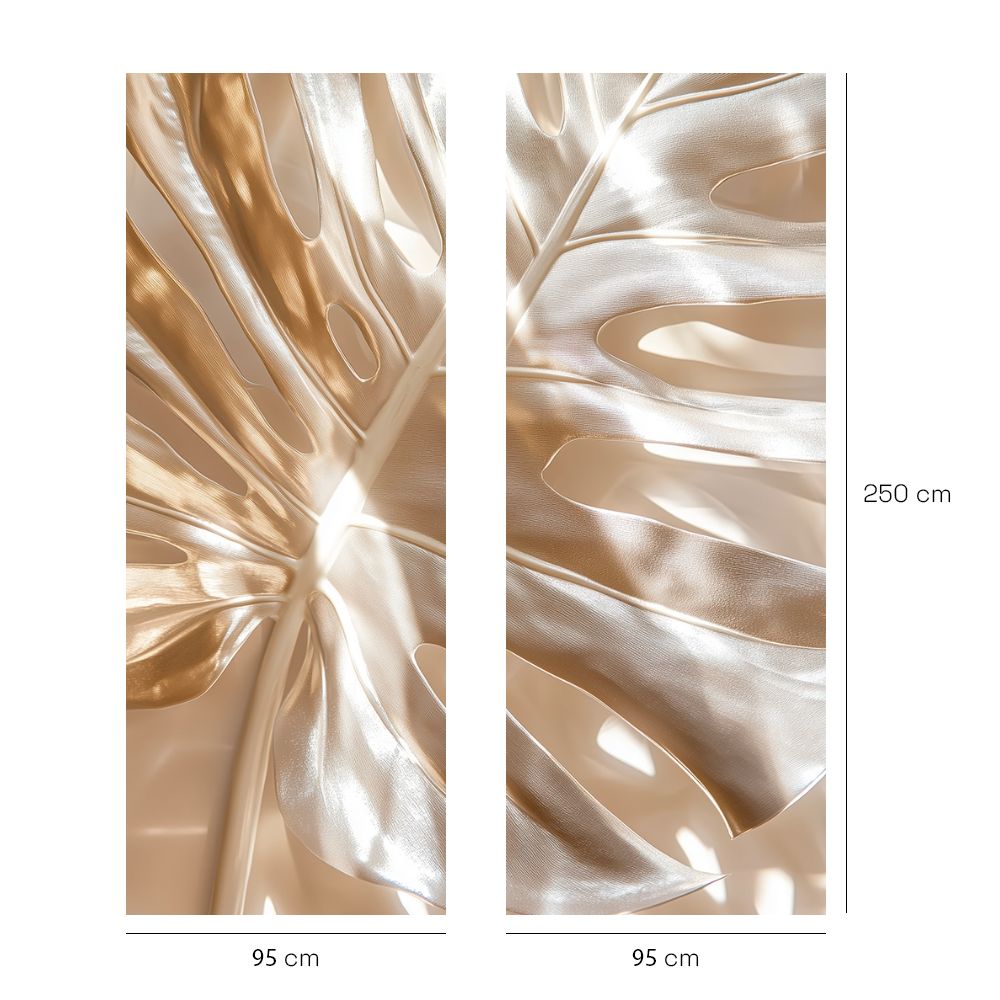 Papier peint "Feuille cuivrée lumineuse"