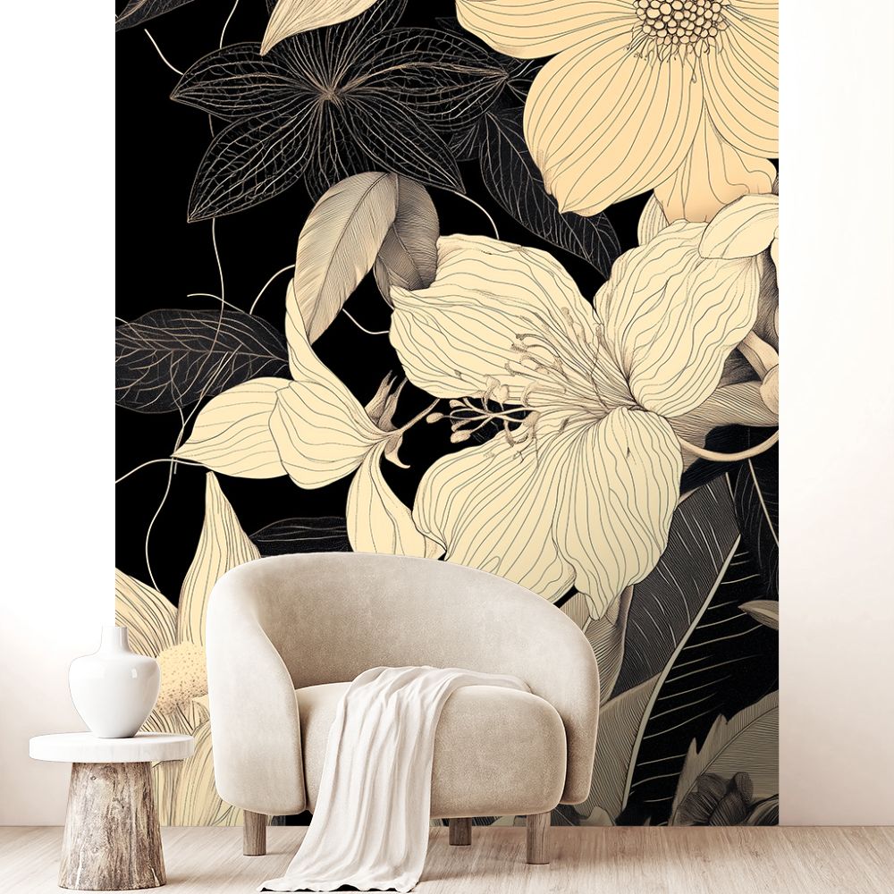 Papier peint "Fleurs élégantes"