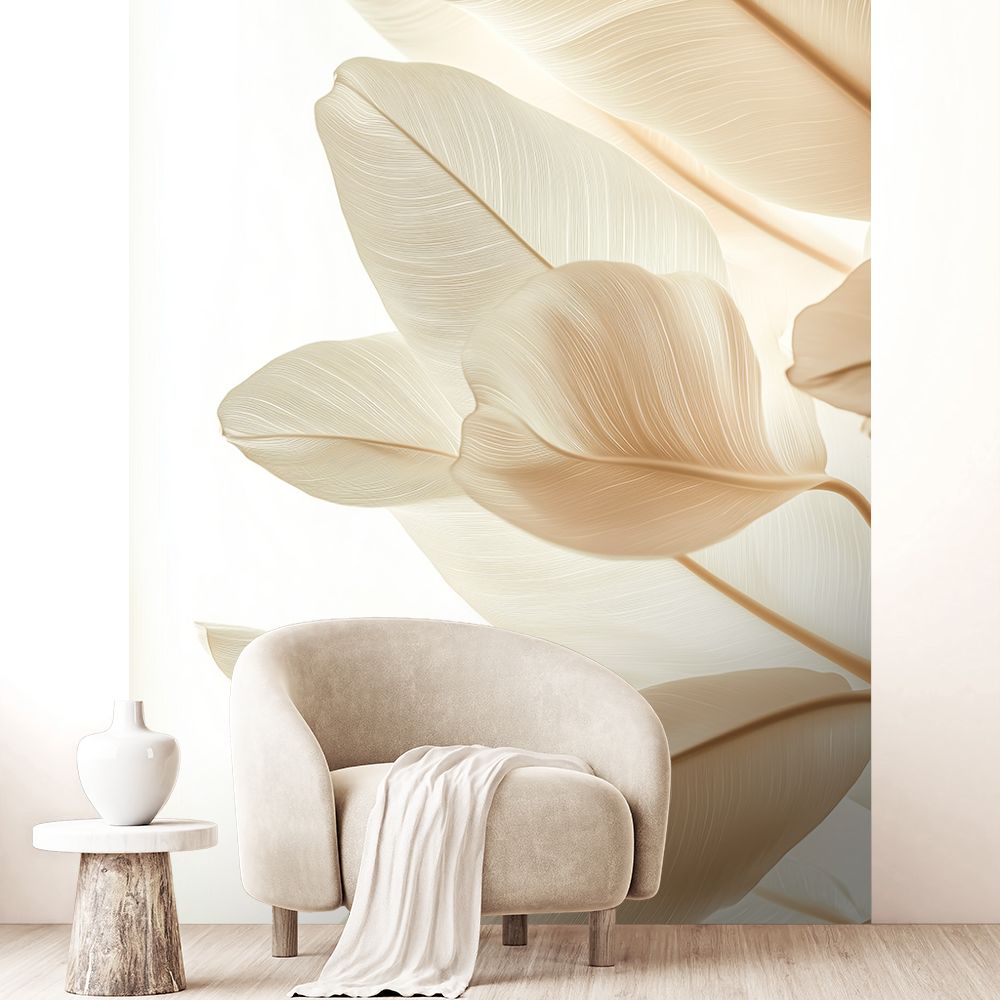 Papier peint "Feuilles élégantes douces"