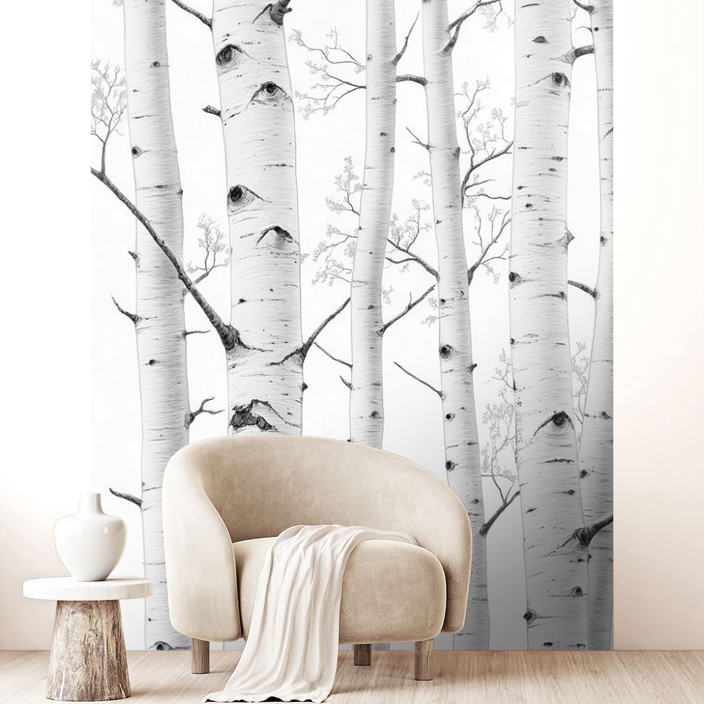 Papier peint "Arbres élégants"