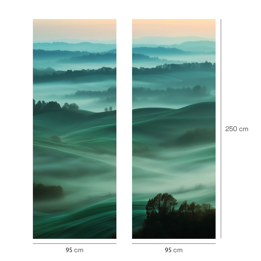 Papier peint "Vallées brumeuses rêveuses"
