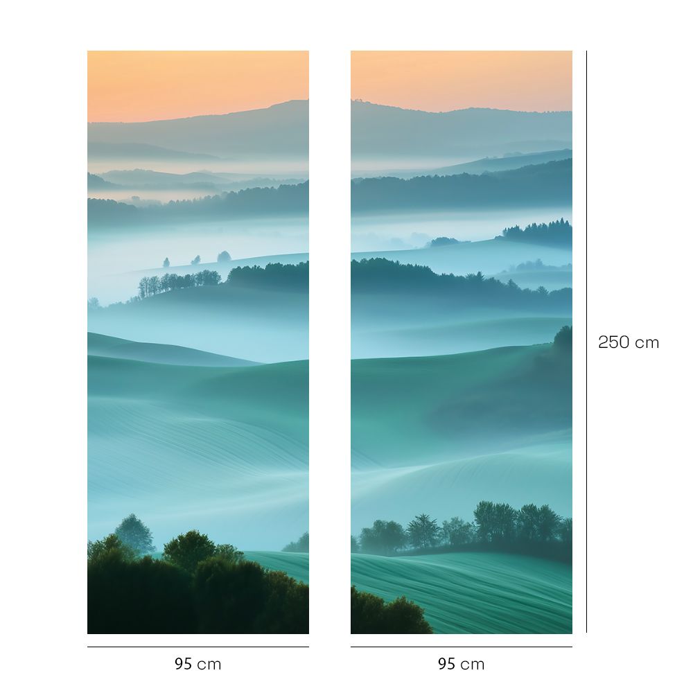 Papier peint "Paysage brumeux reposant"