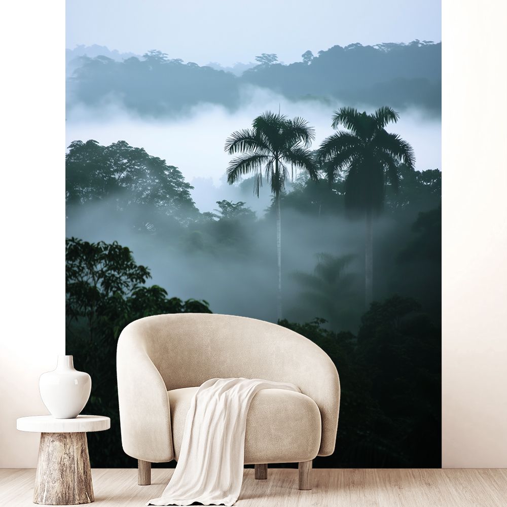 Papier peint "Paysage brumeux mystérieux"